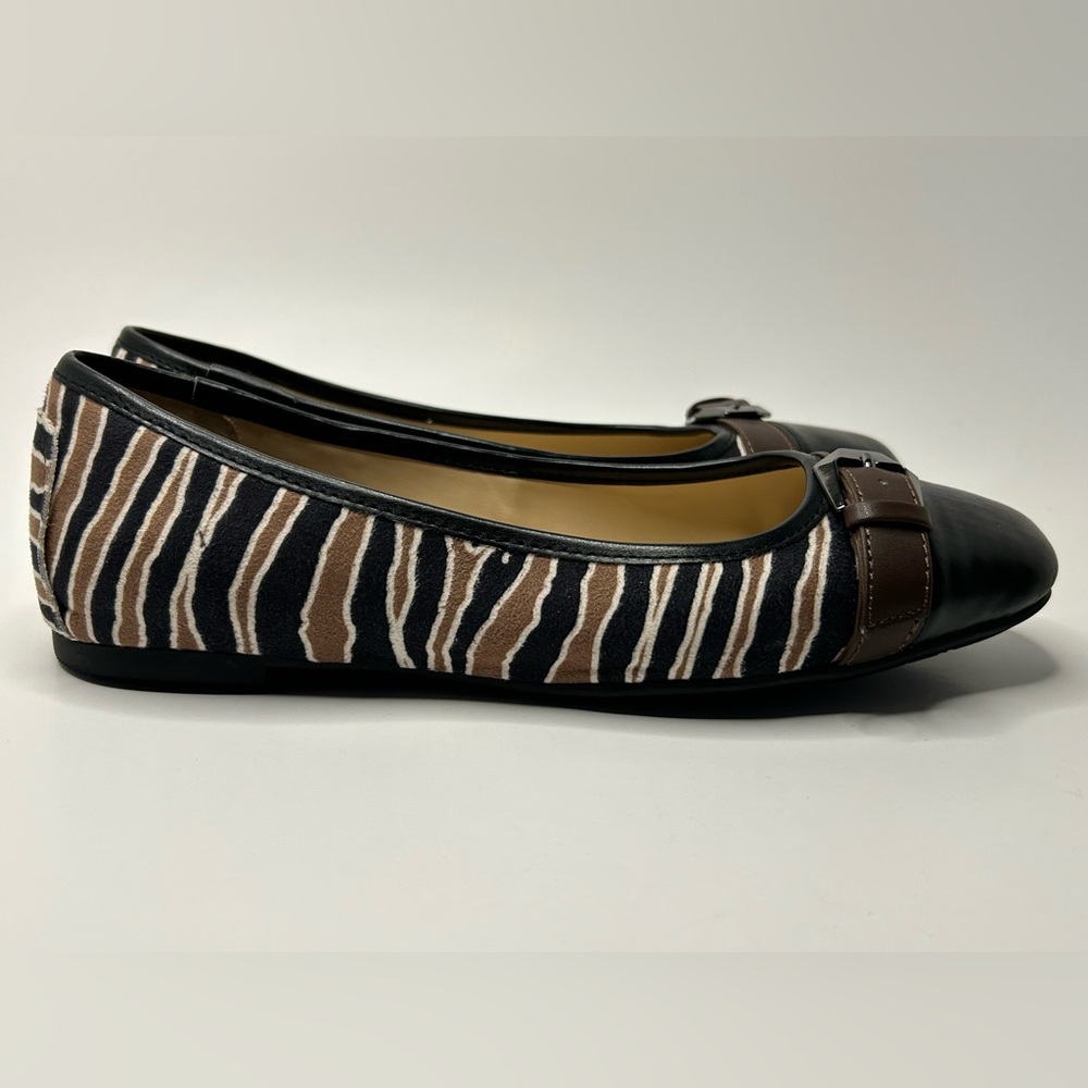 Isaac Mizrahi Animal Print Faux Patent Leather Slip On Ballet Flat Size 6.5
